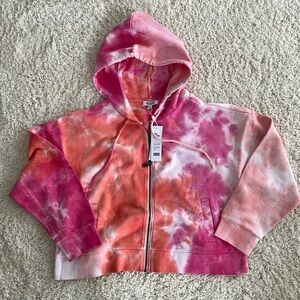 NEW 525 AMERICA tie dye zip hoodie in electric coral multi